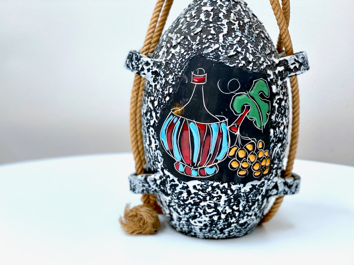 San Marino Pottery (Italy) Flask with Sgraffito Design - That Retro Piece